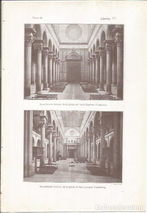 Cartoline: LAMINA 26755: Iglesias de San Lorenzo y del Santo Espirtiu en Florencia - J. Pijoan
