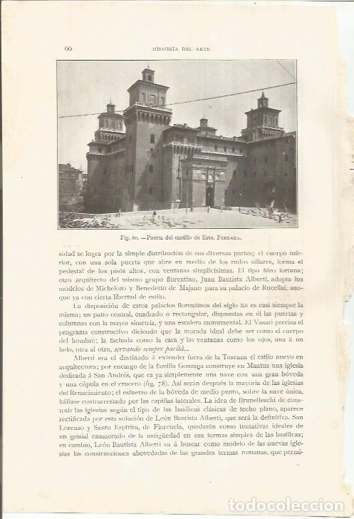 Cartes Postales: LAMINA 26756: Puerta del Castillo del Este en Ferrara - J. Pijoan