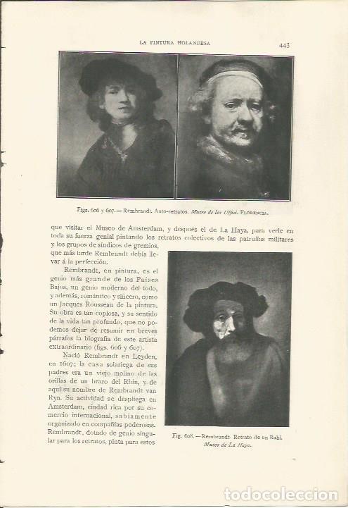 Cartes Postales: LAMINA 26948: Autorretratos de Rembrandt y Retrato de un Rabi - J. Pijoan