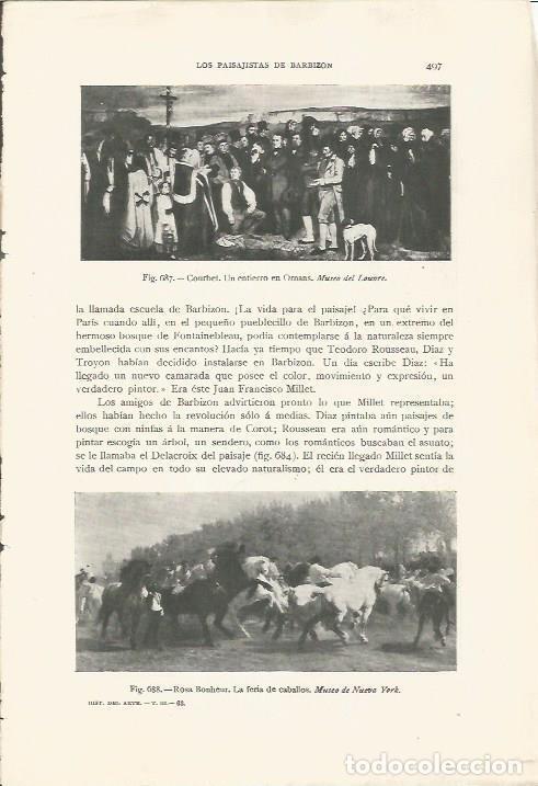 Cartes Postales: LAMINA 26977: Un entierro en Ormans, por Courbet y La feria de caballos, por Rosa Bonheur - J. Pijoa
