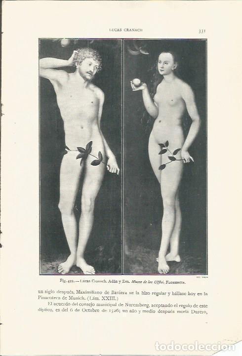 Cartoline: LAMINA 26892: Adan y Eva, por Lucas Cranach - J. Pijoan