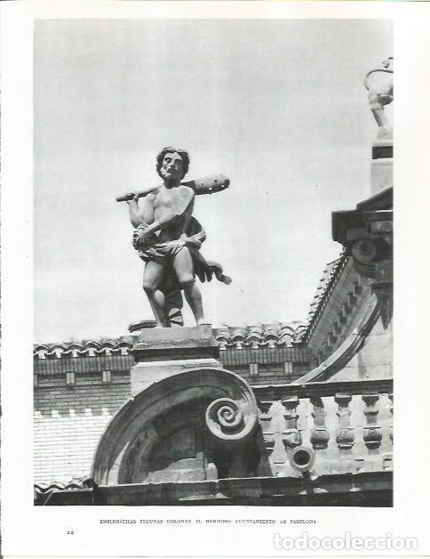 Postkarten: LAMINA 26612: Detalle del Ayuntamiento de Pamplona - Pio Baroja