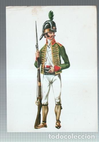 Postcards: Estampa: Soldado del Regimiento Ligero de Catalu&ntilde;a. a&ntilde;o 1807. Espa&ntilde;a -