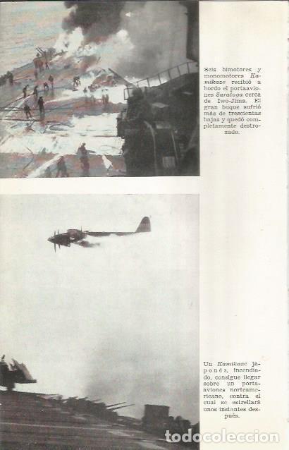 Postales: LAMINA 27064: El portaaviones Saratoga alcanzado y kamikaze incendiado - Luis de la Sierra