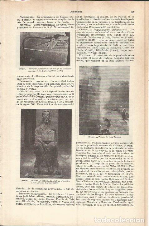 Cartes Postales: LAMINA ESPASA 37704: Fuente Las Burgas en Orense - Varios