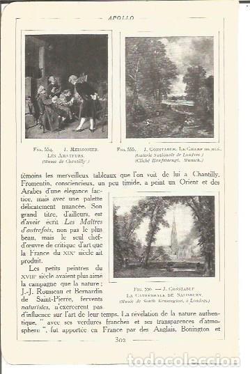 Cartes Postales: LAMINA V00241: Obras por J. Meissonier y J. Constable - Salomon Reinach