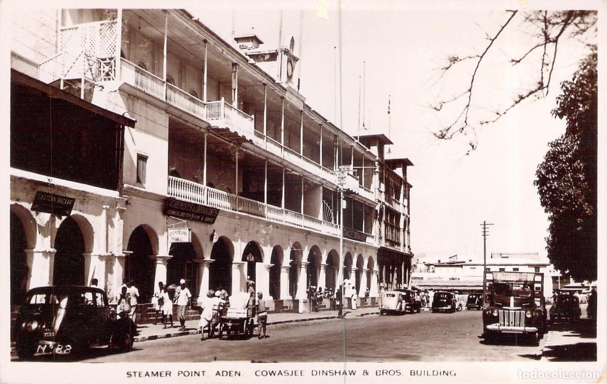Postales: Postal de Steamer Point, Aden - Edificio Cowasjee Dinshaw & Bros