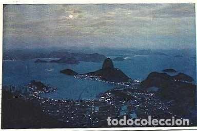 Postales: Brasil y Marcofilia, R&iacute;o de Janeiro, Noche de luna, R&iacute;o Branco a Lisboa 1951 (5)