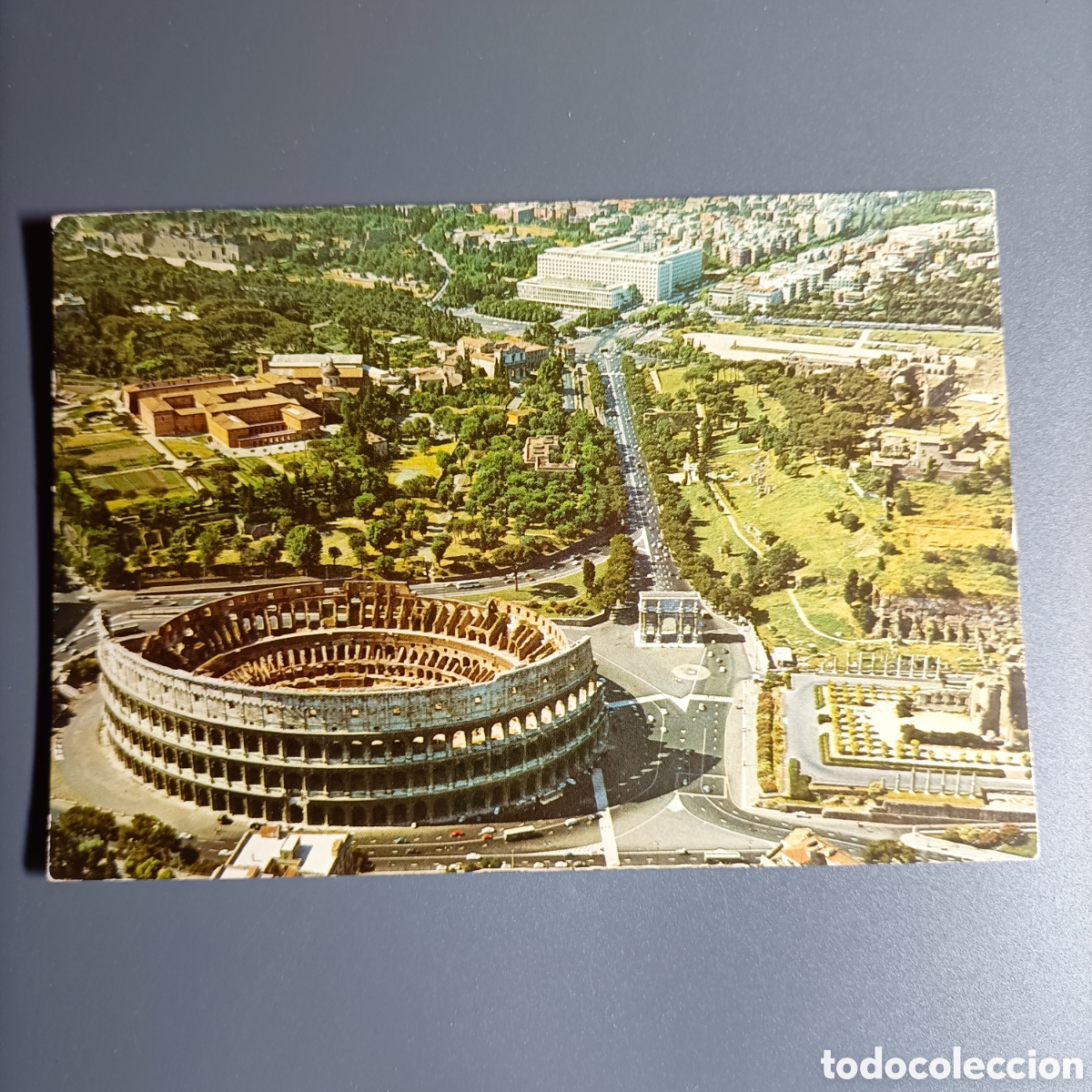 Postales: TARJETA POSTAL CIRCULADA. №177 ROMA. VISTA A&Eacute;REA. COLISEO