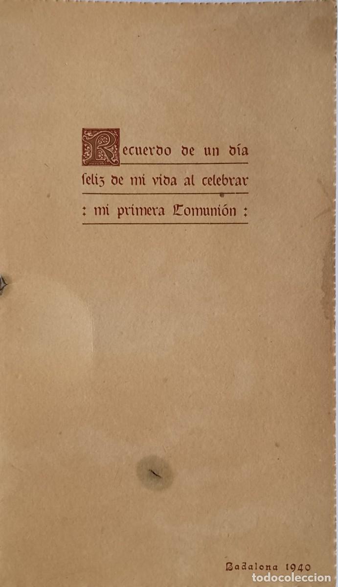 Postales: RECUERDO DE PRIMERA COMUNION BADALONA1940