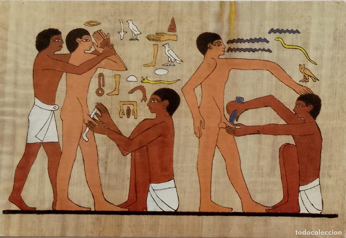 Postales: DIBUJO DE EGIPTO HACIENDO LA CASTRACION A ESCLAVOS