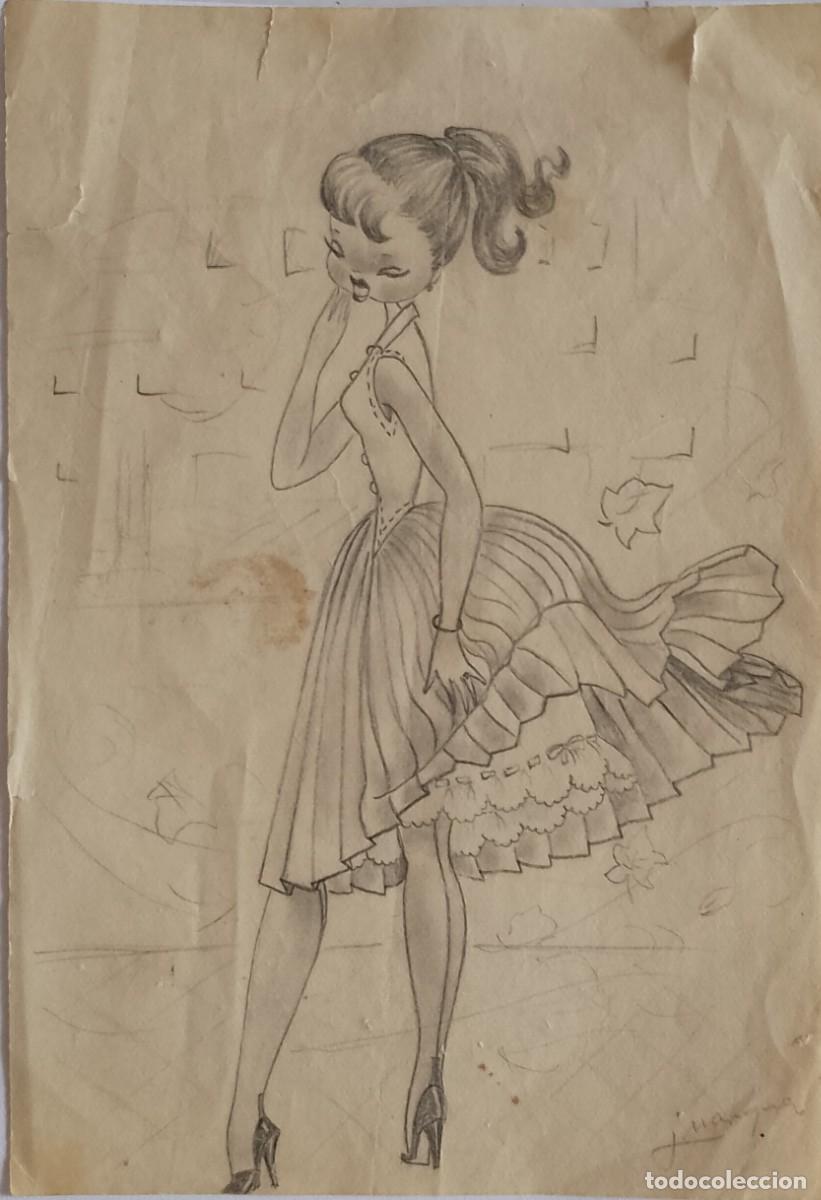 Postales: BONITO DIBUJO DE JOSE MARQUEZ PINTOR Y CARTELISTA DE CINE