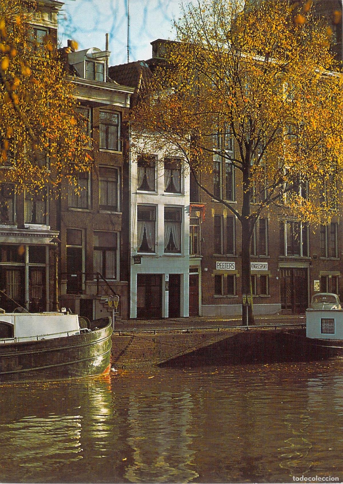 Postales: Postal de Amsterdam: Canal Singel y la Casa m&aacute;s Peque&ntilde;a (N.&ordm; 7)