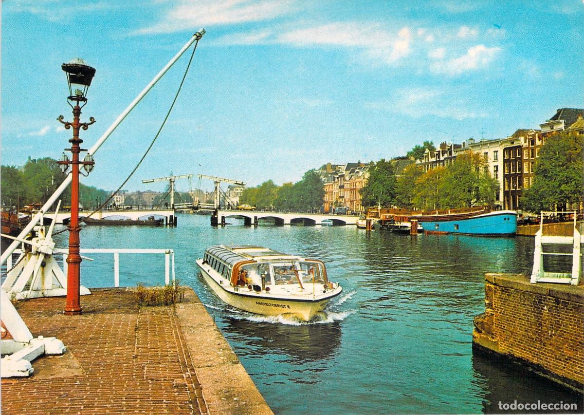 Postales: Postal de &Aacute;msterdam: Puente Delgado Magere Brug y R&iacute;o Amstel
