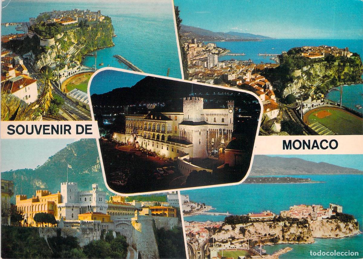 Postales: Postal de Monaco Souvenir Multivista Palacio y Le Rocher