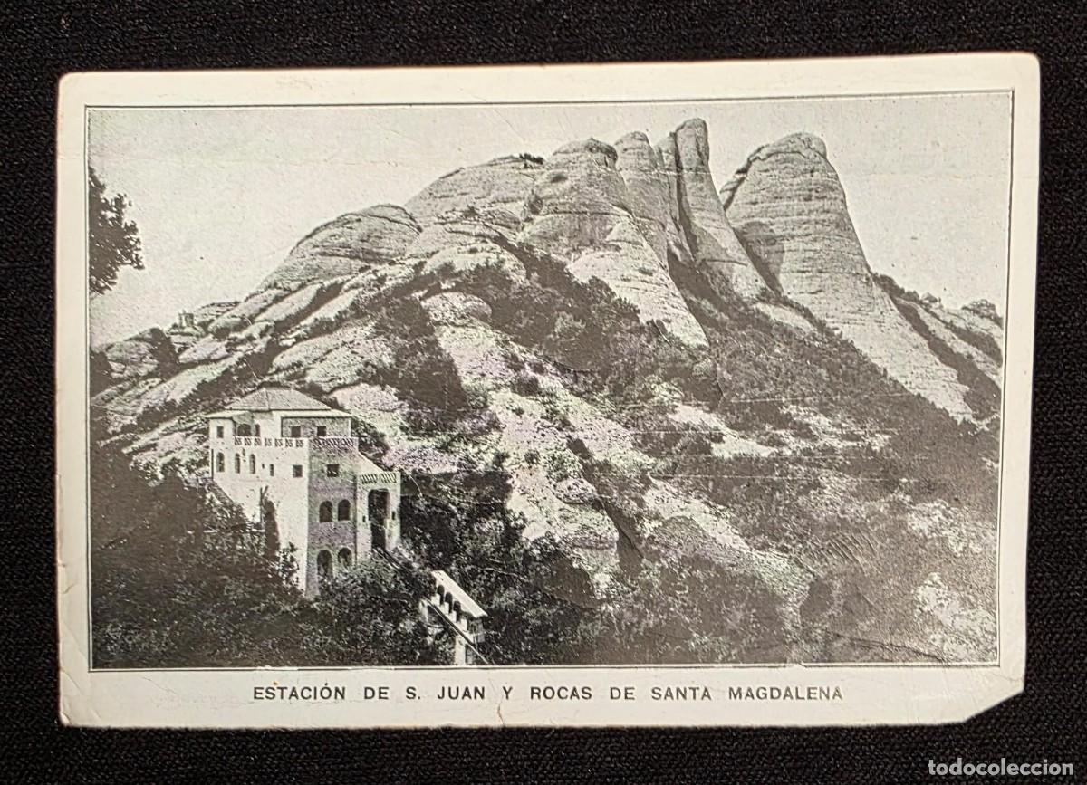 Postales: P.935 Postal antigua Montserrat Barcelona &ndash; Estaci&oacute;n de San Juan y Rocas de Santa Magdalena