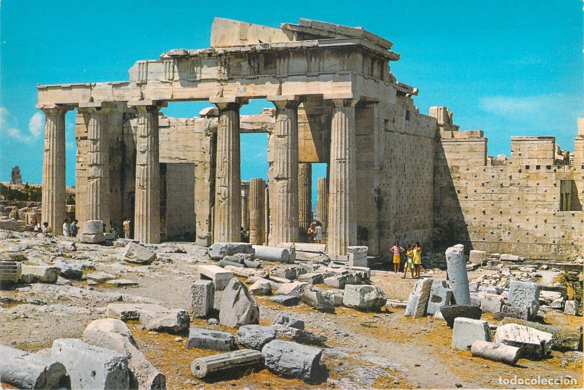 Postales: Postal de los Propileos de la Acr&oacute;polis de Atenas, Grecia
