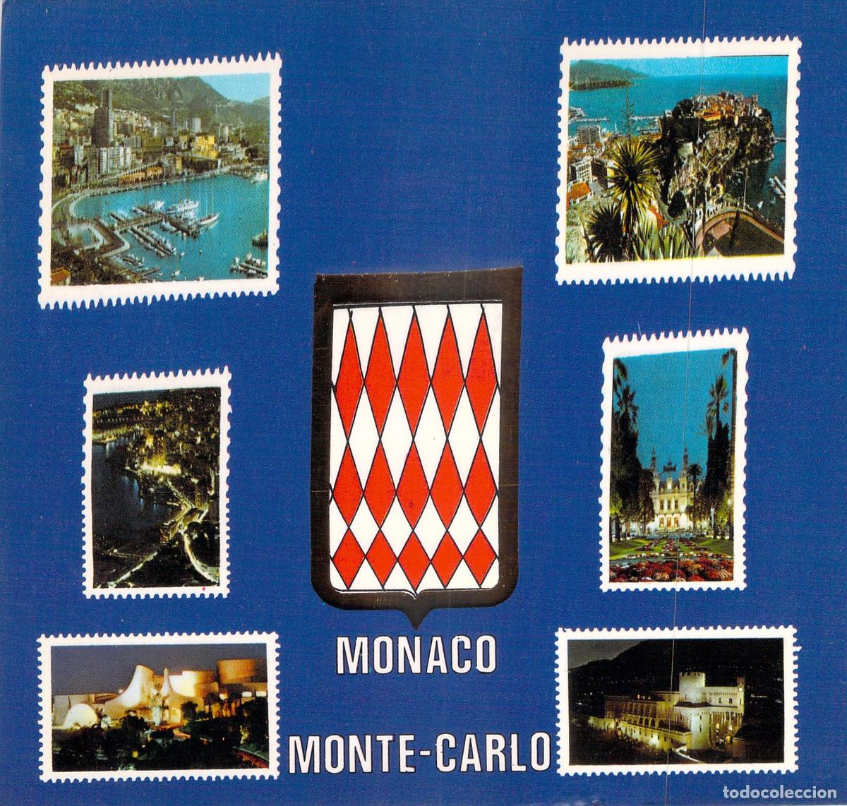 Postales: Postal Multivista de M&oacute;naco y Monte-Carlo con Escudo de Armas