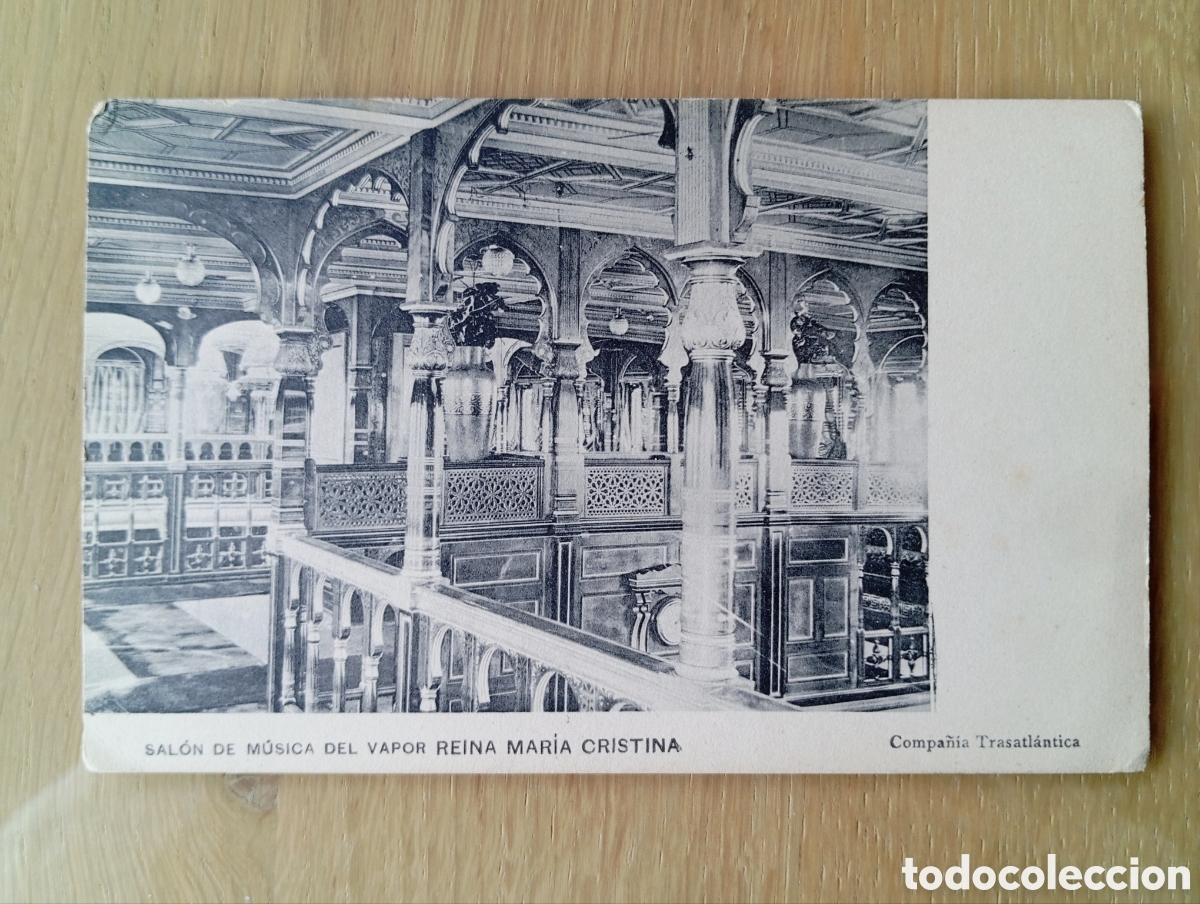 Postales: POSTAL COMPA&Ntilde;&Iacute;A TRASMEDITERR&Aacute;NEA VAPOR REINA MAR&Iacute;A CRISTINA SAL&Oacute;N DE M&Uacute;SICA HAUSER Y MENET