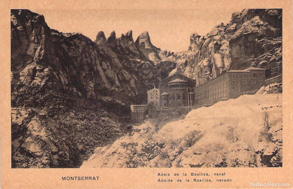 Postales: Postal &Aacute;bside de la Bas&iacute;lica de Montserrat Nevado