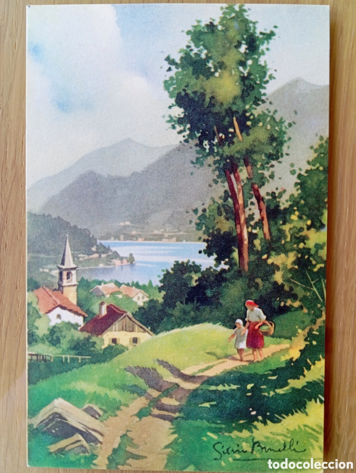 Postales: POSTAL BUC&Oacute;LICA NATURALEZA ACUARELA LAGO R&Iacute;O AGUA PARA ENMARCAR SIN CIRCULAR