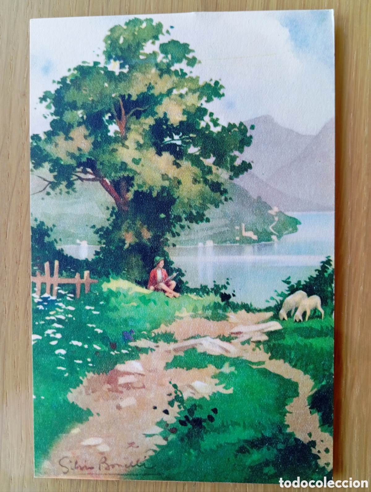 Postales: POSTAL BUC&Oacute;LICA NATURALEZA ACUARELA LAGO R&Iacute;O AGUA PARA ENMARCAR SIN CIRCULAR