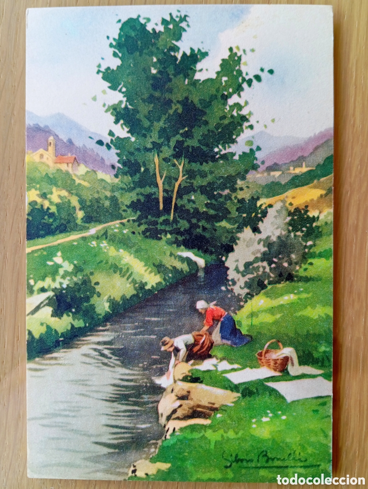 Postales: POSTAL BUC&Oacute;LICA NATURALEZA ACUARELA LAGO R&Iacute;O AGUA PARA ENMARCAR SIN CIRCULAR