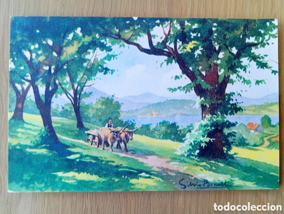 Postales: POSTAL BUC&Oacute;LICA NATURALEZA ACUARELA LAGO R&Iacute;O AGUA PARA ENMARCAR SIN CIRCULAR