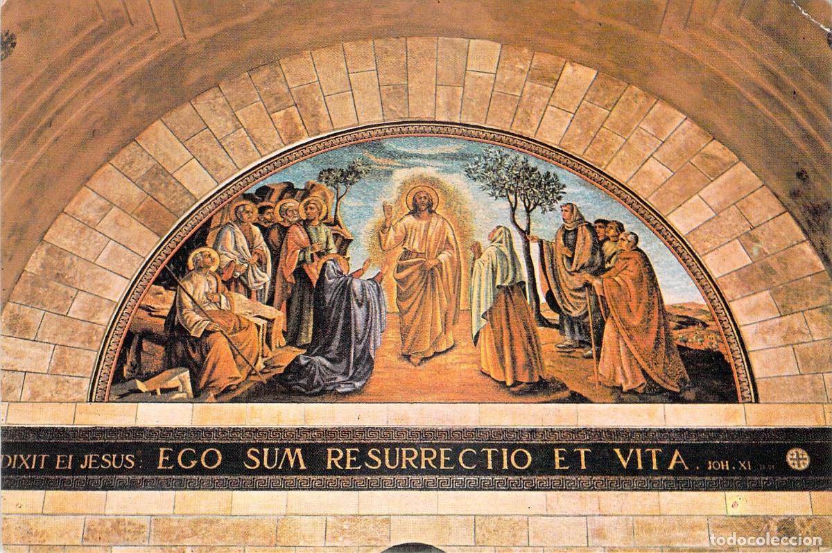 Postales: Postal de Betania: Mosaico del Encuentro de Jes&uacute;s con Marta y Mar&iacute;a