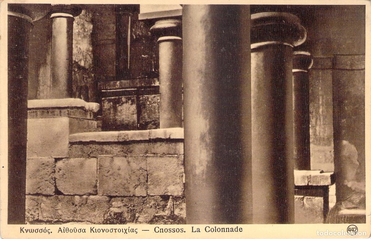 Postales: Postal de la Columnata del Palacio de Cnossos en Creta