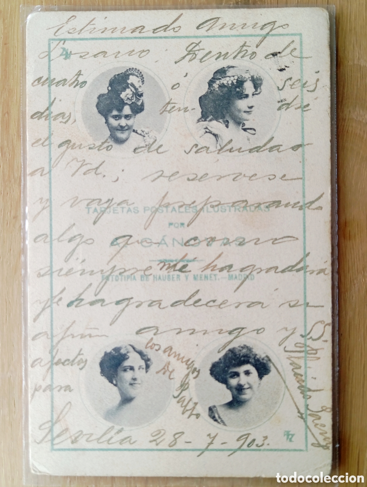 Postales: POSTAL PUBLICITARIA DE COLECCI&Oacute;N C&Aacute;NOVAS CIRCULADA A M&Aacute;LAGA EN 1903 HAUSER Y MENET MADRID