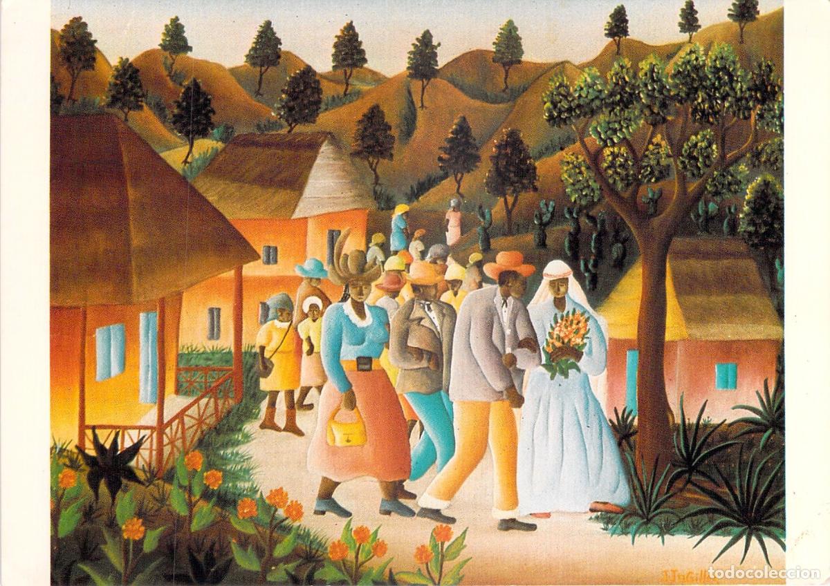 Postales: Postal de Arte Haitiano Boda Campesina Joseph Jn. Gilles