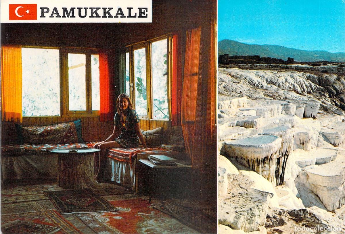 Postales: Postal de Pamukkale: Travertinos y Hotel Konak Sade, Turqu&iacute;a