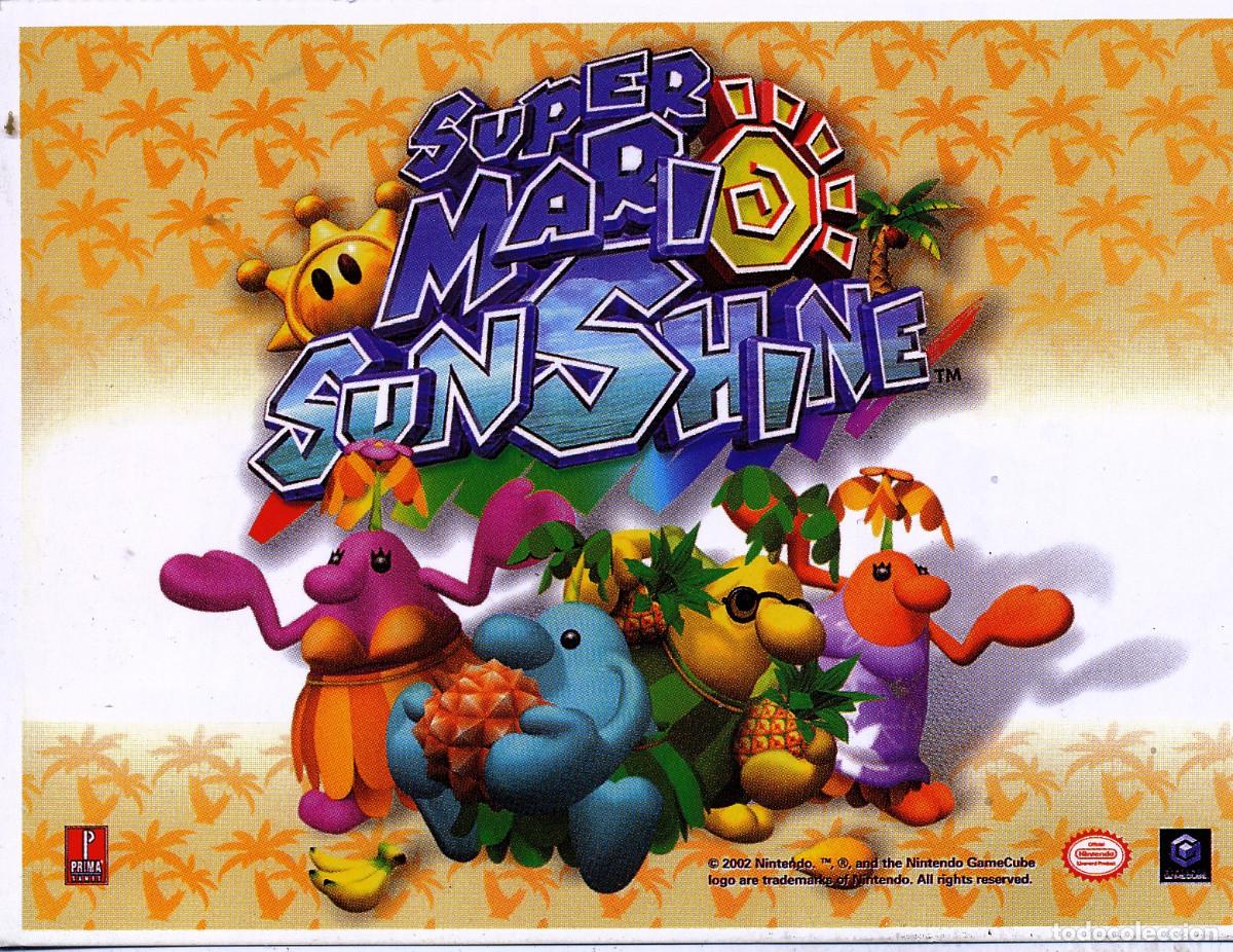 Postales: postal promocional de colecci&oacute;n del videojuego Super Mario Sunshine para la consola Nintendo GameCub