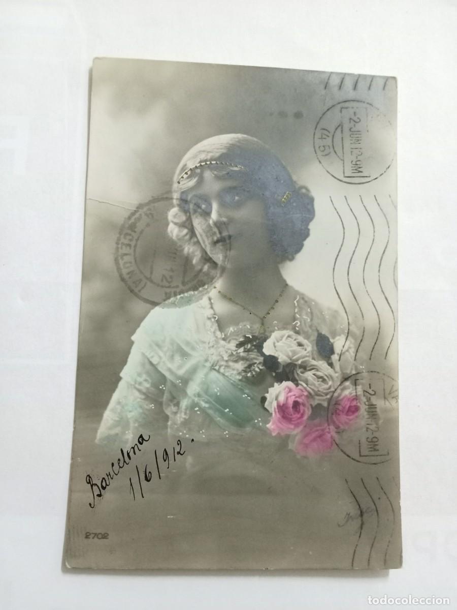 Postales: TARJETA POSTAL ANTIG&Uuml;A, CIRCULADA DE VALENCIA A BARCELONA, A&Ntilde;O 1912, MATASELLOS DE SALIDA Y LLEGADA.