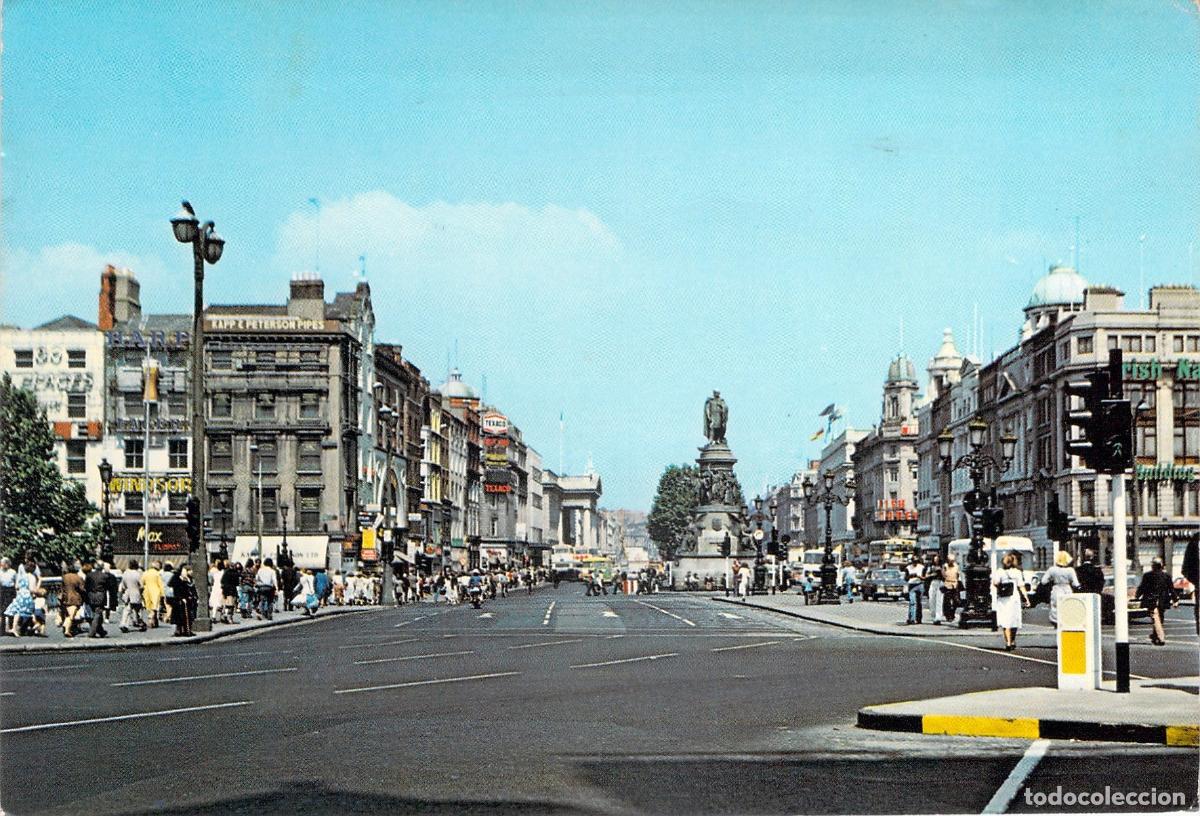 Postales: Postal de O'Connell Street y el Puente en Dubl&iacute;n, Irlanda