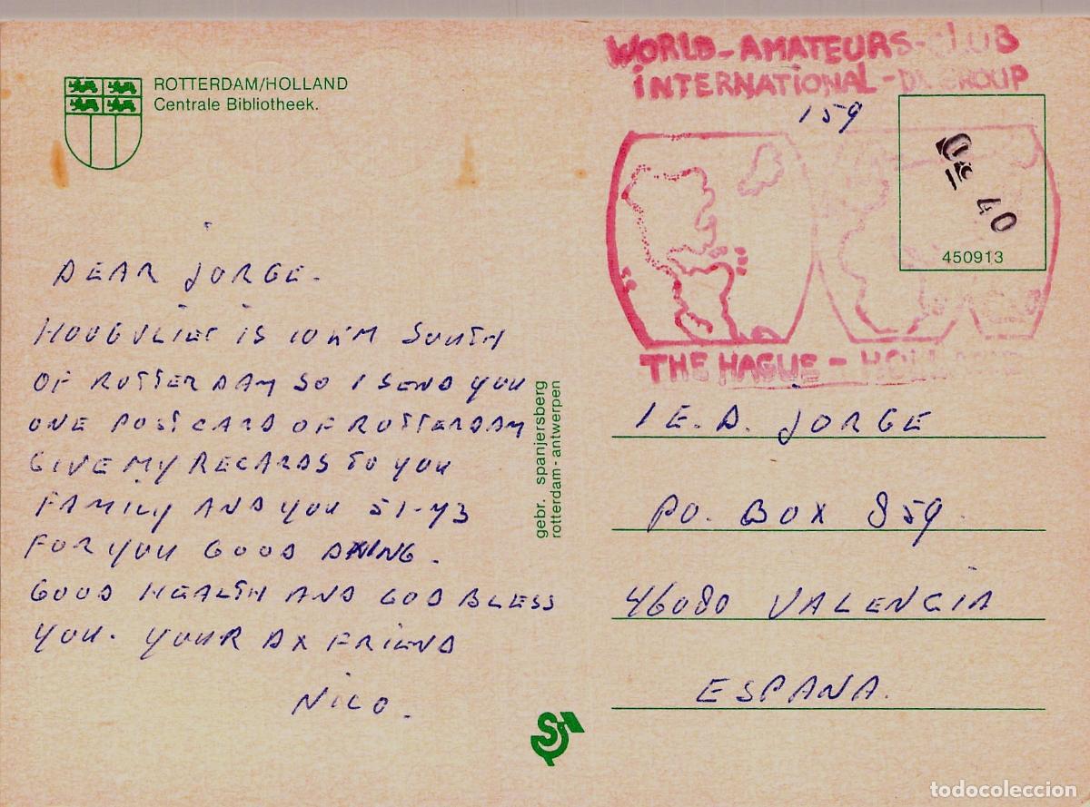 Postales: Postal de Rotterdam Holanda Biblioteca Central y Torre Blaak - Foto 2