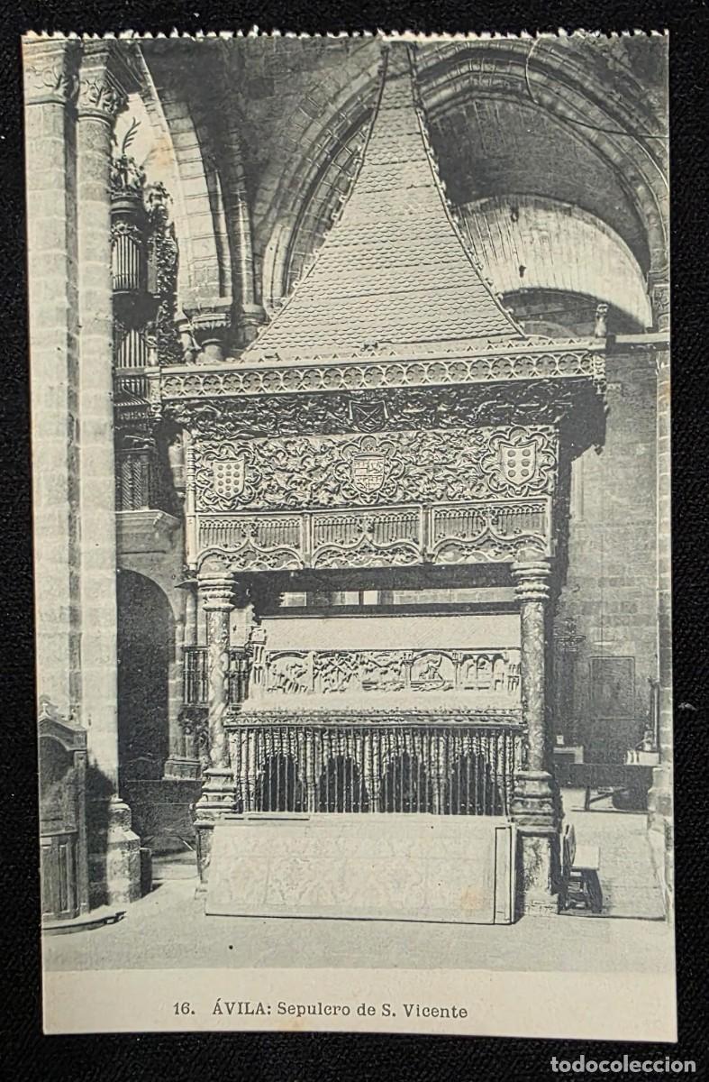 Postales: P.983 Postal antigua &Aacute;vila Sepulcro de San Vicente iglesia rom&aacute;nica Hauser y Menet