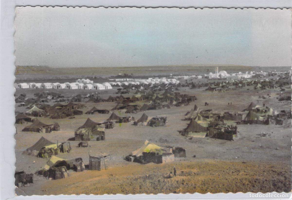 Postales: Postal El Aai&uacute;n S&aacute;hara Espa&ntilde;ol Vista del Poblado N&oacute;mada