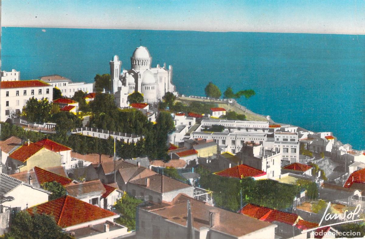 Postales: Postal de la Bas&iacute;lica Notre-Dame d'Afrique en Argel, Argelia
