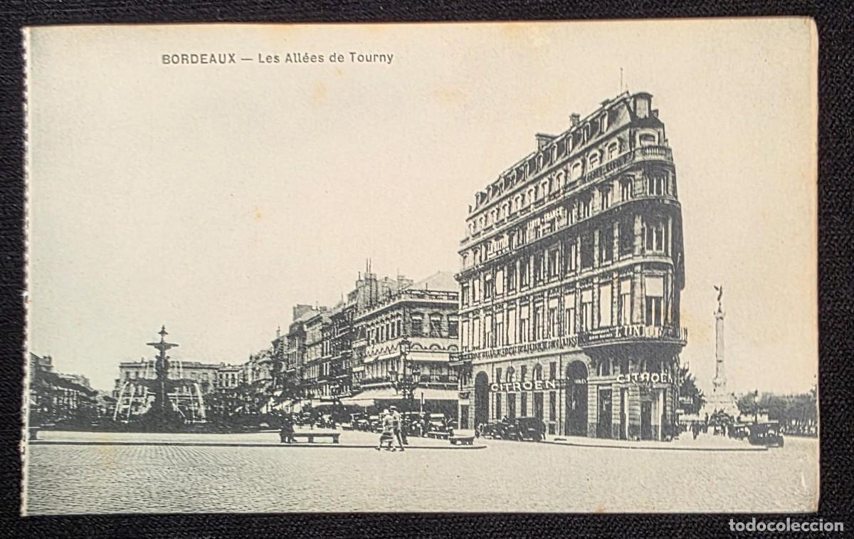 Postales: P.1000 Postal antigua Bordeaux Les All&eacute;es de Tourny con fuente y edificios hist&oacute;ricos Francia