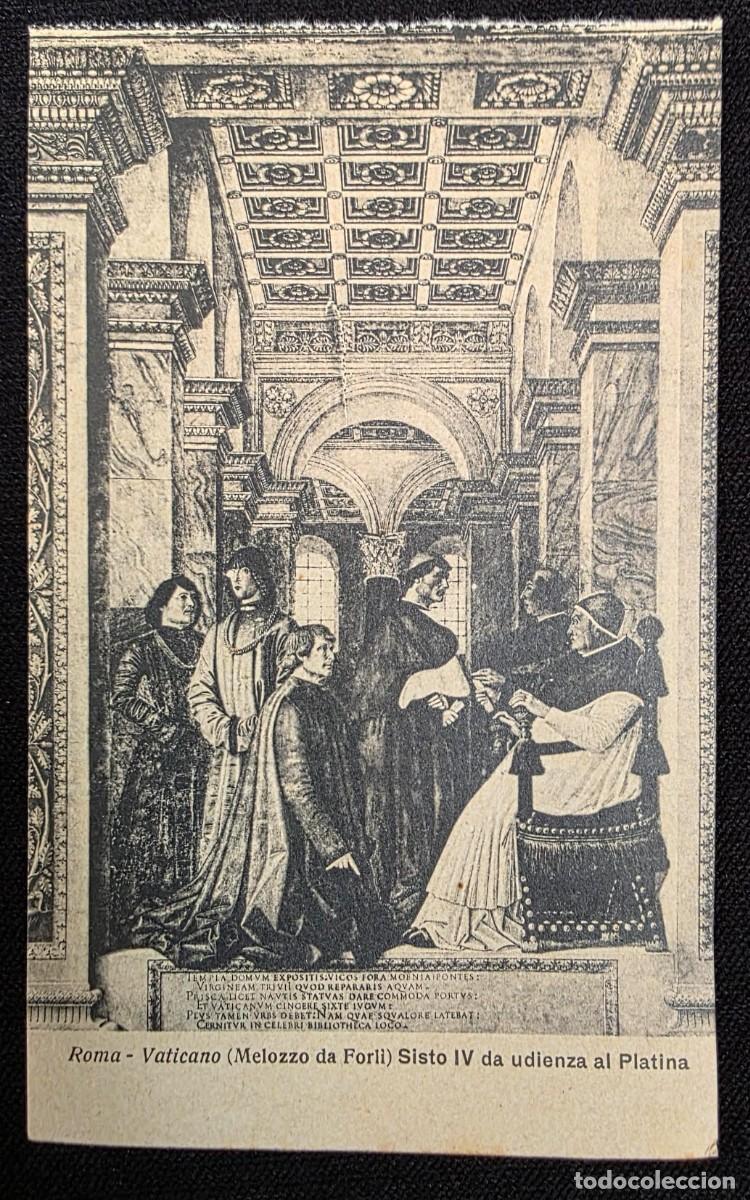 Postales: P.1003 Postal antigua Roma Vaticano Melozzo da Forl&igrave; Sisto IV audiencia al Platina arte renacentista