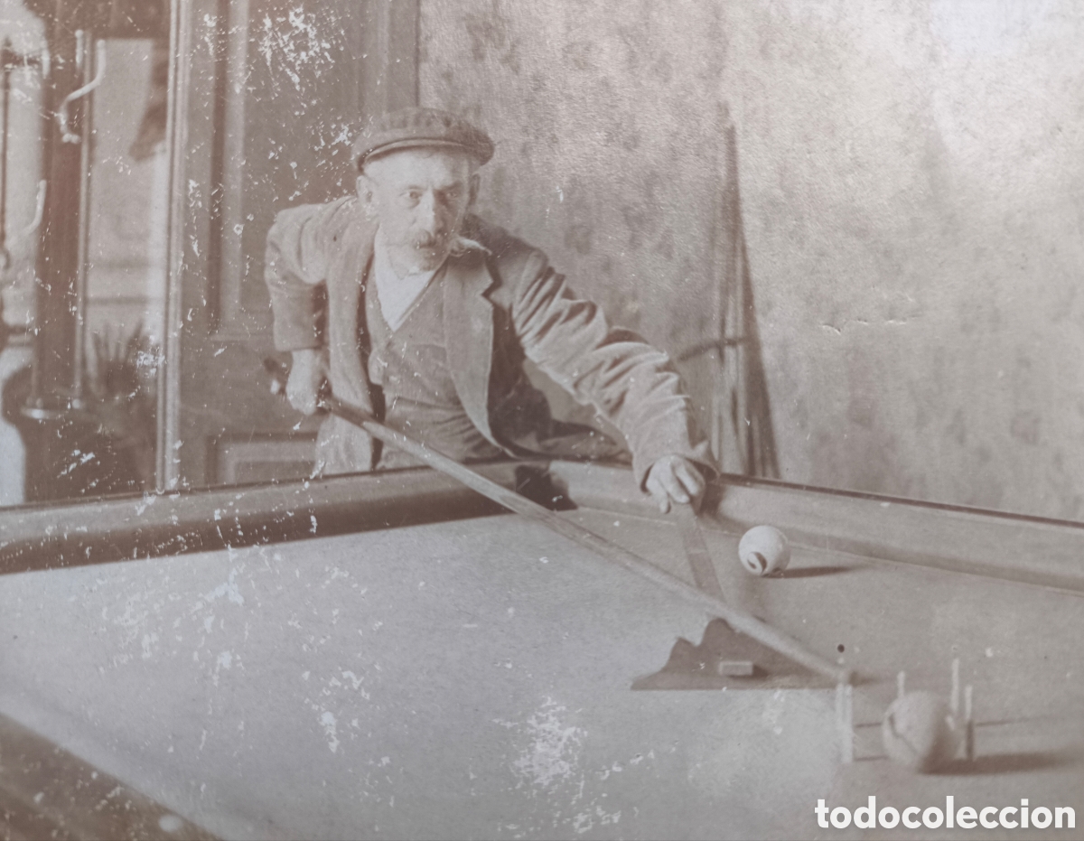 Postcards: ESPA&Ntilde;A HOMBRE JUGANDO AL BILLAR CARAMBOLA POSTAL FOTOGR&Aacute;FICA C. 1915