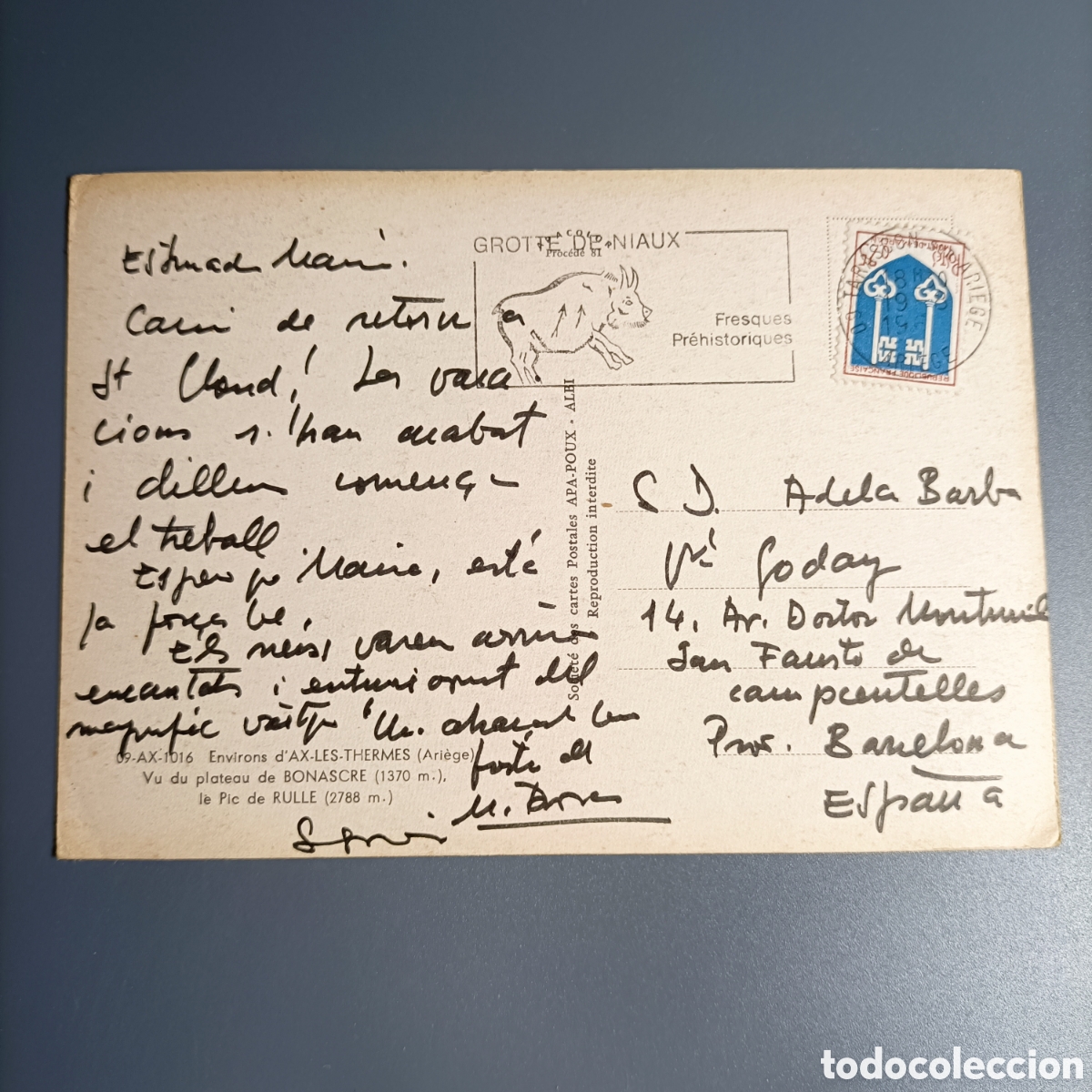 Postales: POSTAL CIRCULADA. №09-AX-1016 EVITONS DAX-LES-THERMES (ARIEGE) - Foto 2