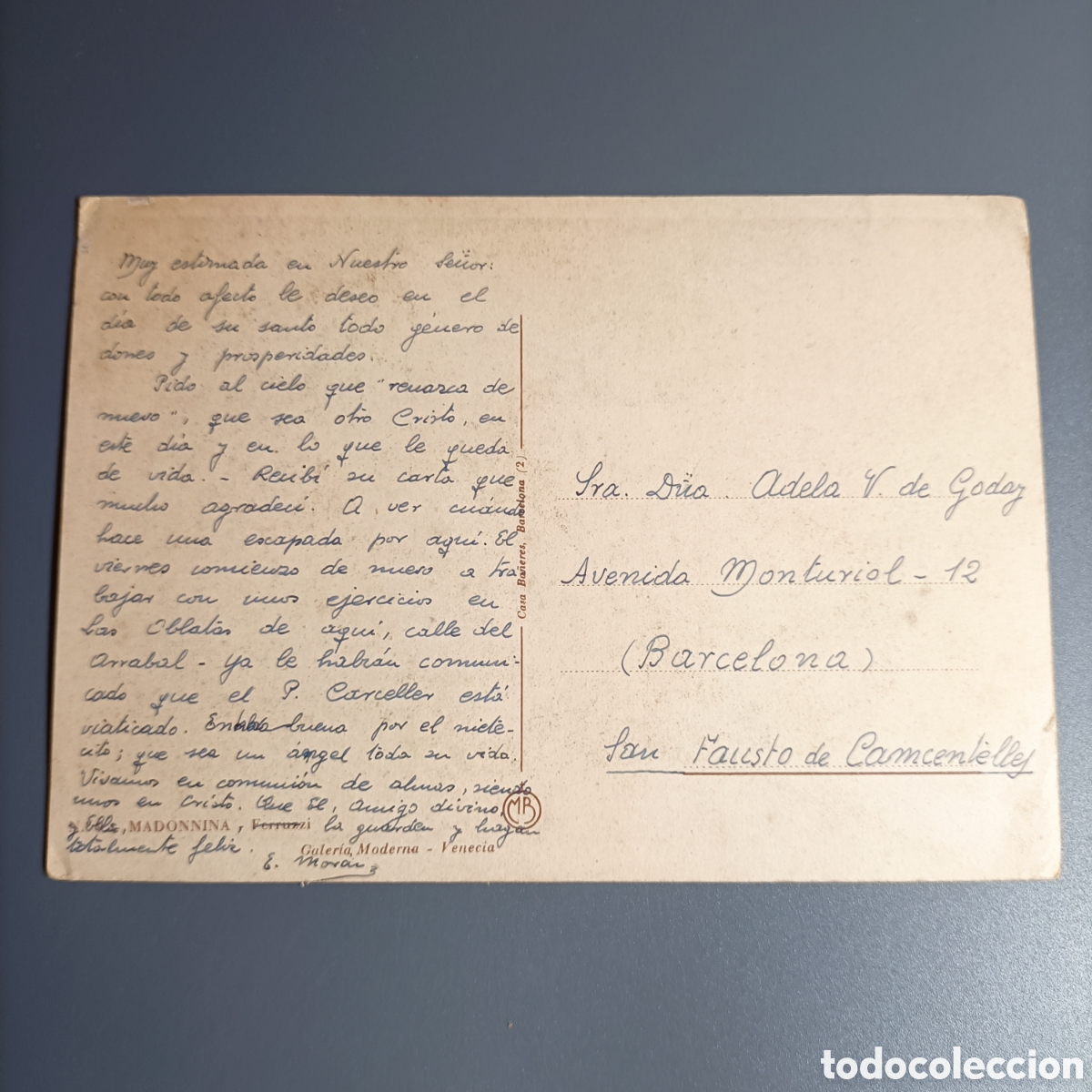 Postales: ANTIGUA POSTAL ESCRITA №9 MADONNA, FERRUZZI - Foto 2