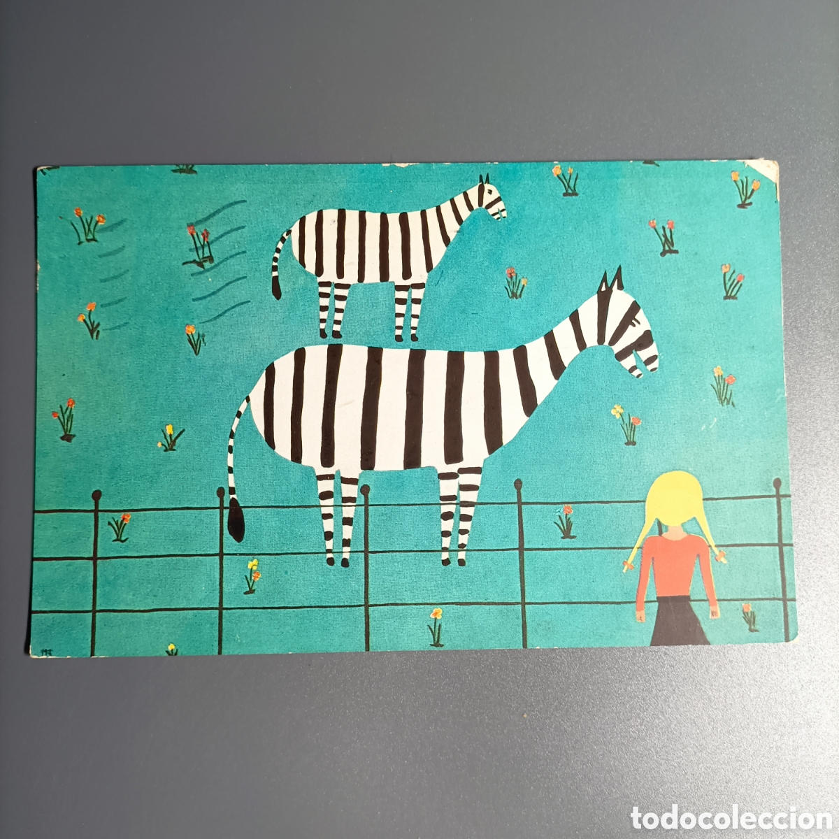 Postales: TARJETA POSTAL CIRCULADA. №3 SCOULS MAZZON. SURELIA BORGHI. ZEBRAS EN EL JARDIN