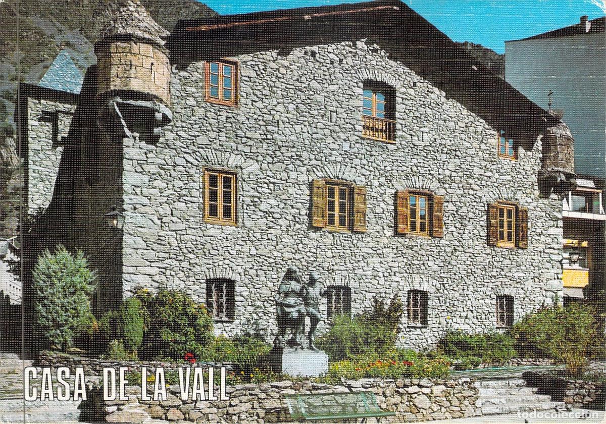 Postales: Postal de la hist&oacute;rica Casa de la Vall en Andorra la Vella