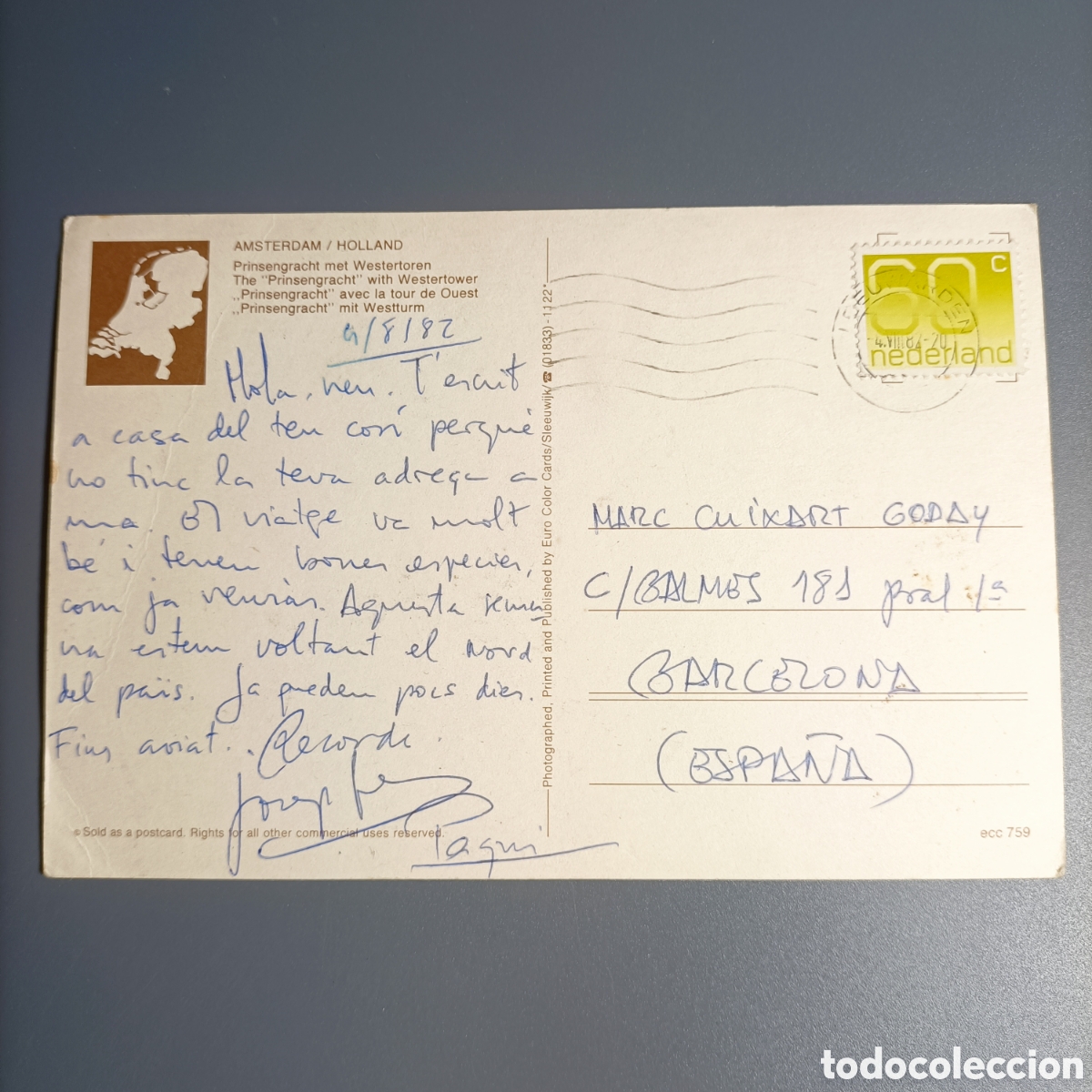Postales: POSTAL CIRCULADA. AMSTERDAM / HOLLAND - Foto 2