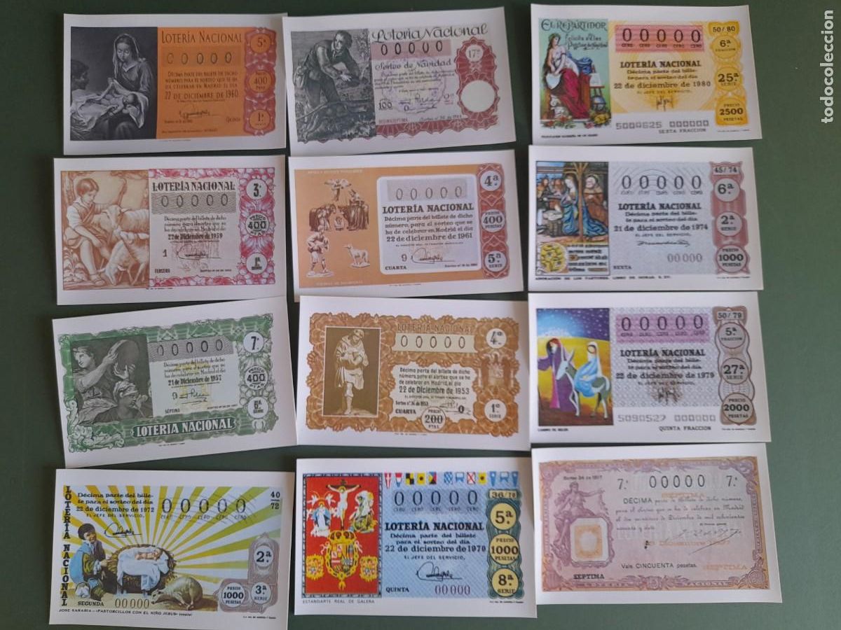 Postales: lote 12 postales loteria nacional: decimos sorteo de navidad, 1981