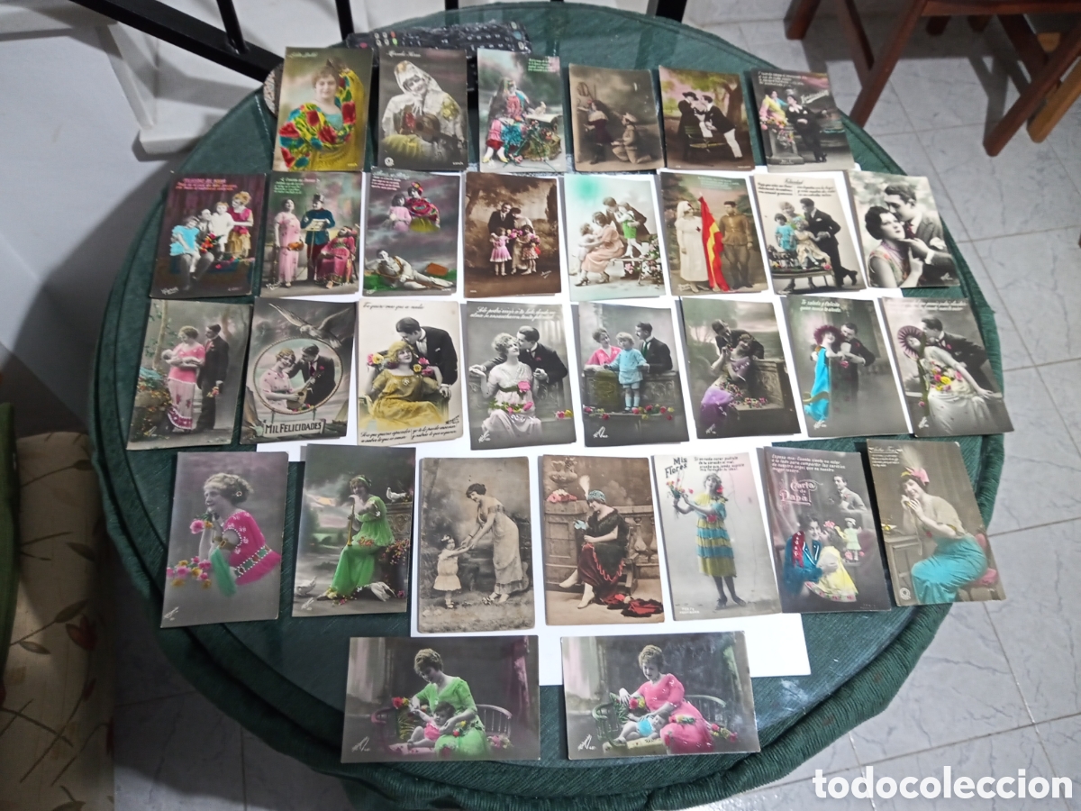 Postales: LOTE DE 59 POSTALES ANTIGUAS A&Ntilde;OS 30-40-50.